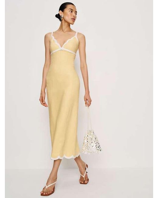 Reformation White Sara Linen Dress Es