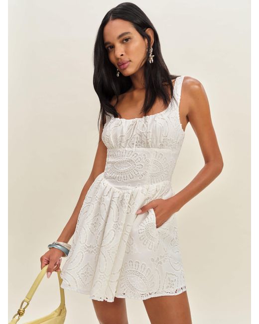 Reformation Natural Daria Lace Dress 8