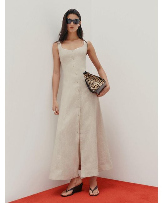 Reformation Natural Fraise Linen Dress 0