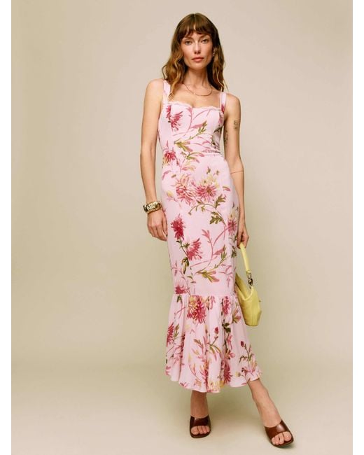 Reformation Pink Irisa Dress Lace 4