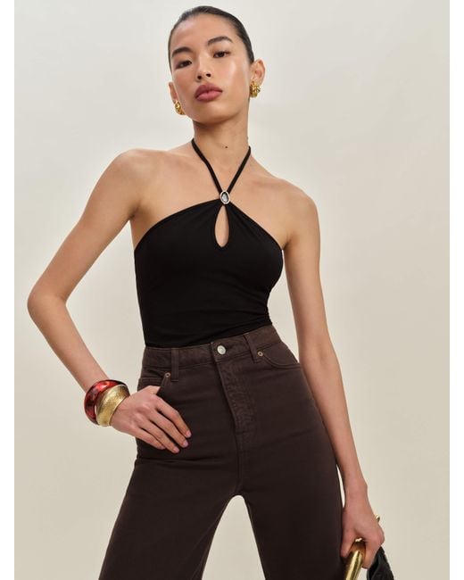 Reformation Black Juniper Knit Top