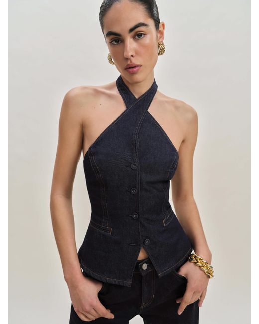Reformation Blue Tate Denim Top 10