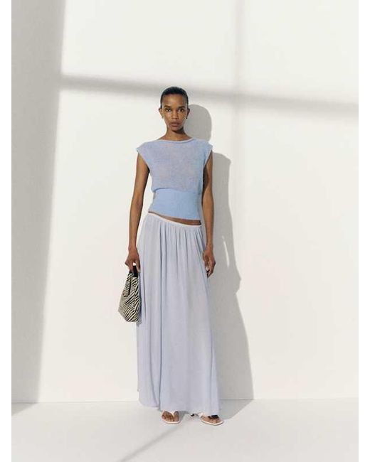 Reformation Gray Rhiannon Sheer Alpaca Sweater Top