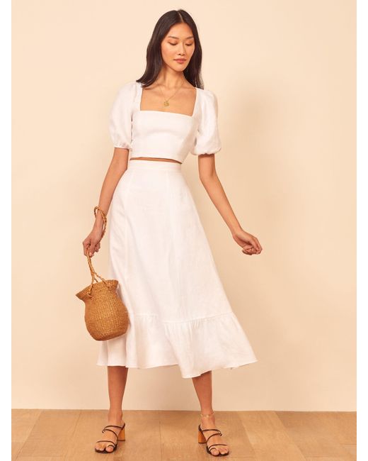 Reformation Yucca Linen Two Piece in White | Lyst