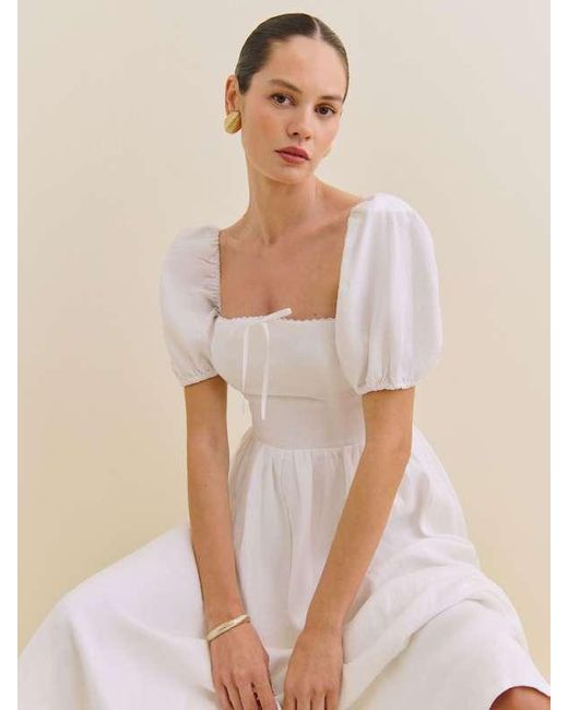 Reformation Natural Marella Linen Dress