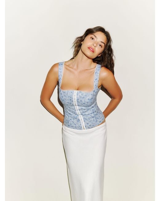 Reformation White Tagliatelle Linen Top