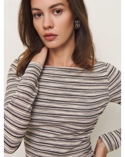 Reformation Gray Wiley Knit Top
