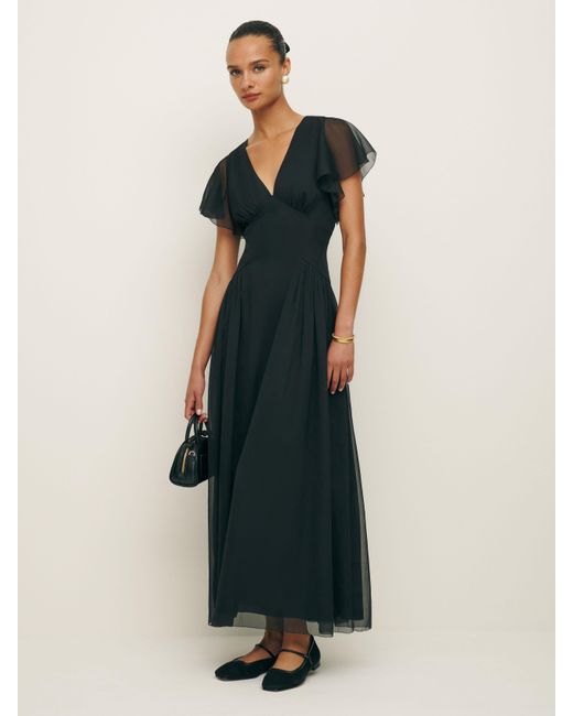 Reformation Black Winslet Dress