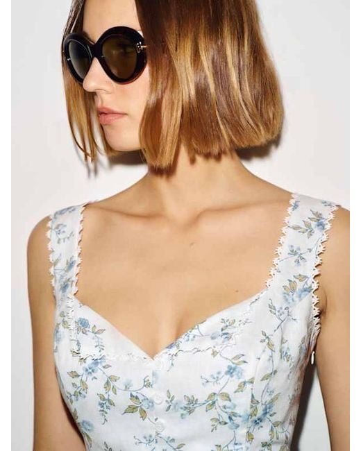 Reformation White Viola Linen Top 0