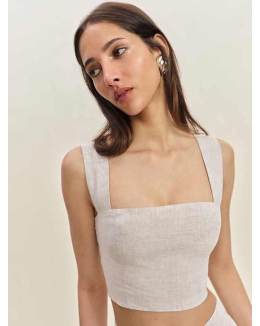 Reformation Natural Jasmine Linen Top