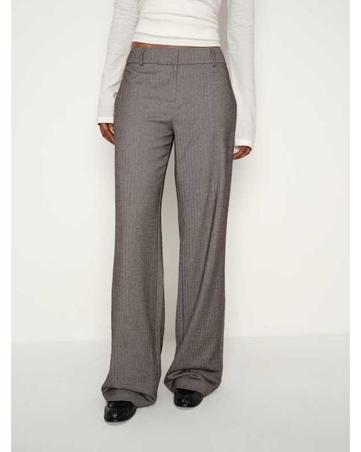 Reformation Natural Gisele Low Rise Pant Herringbone 8