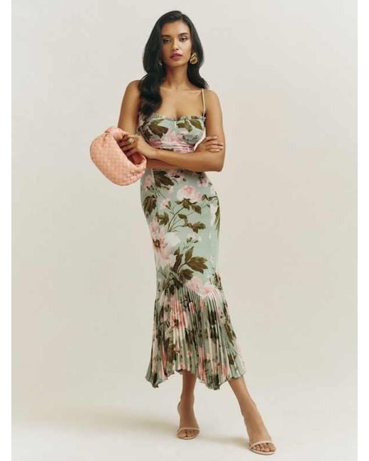 Reformation Green Aiko Dress