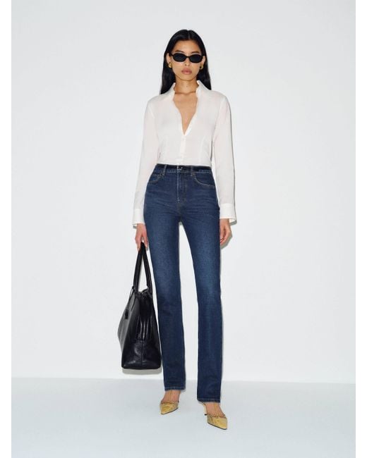 Reformation Blue Donny Stretch High Rise Slim Jeans