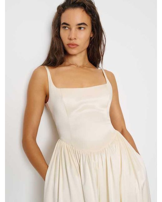 Reformation White Liz Silk Dress