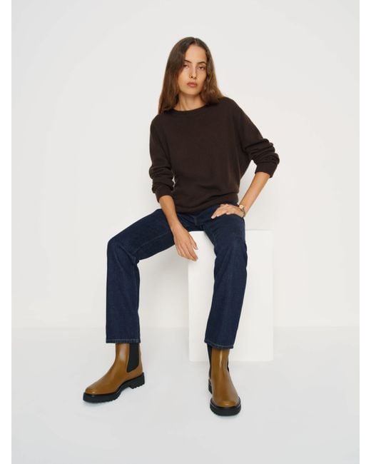 Reformation Blue Katerina Lug Sole Chelsea Boot 5