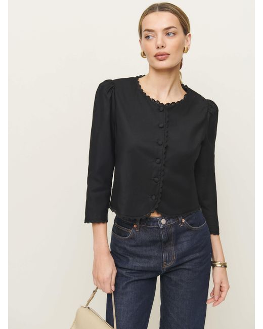 Reformation Black Donna Top