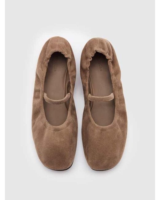 Reformation Blue Buffy Ruched Ballet Flat 7