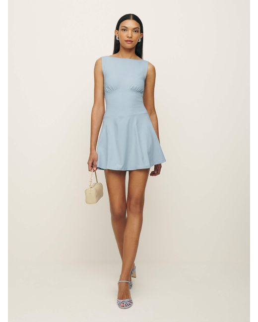Reformation Mayve Knit Dress in Blue | Lyst
