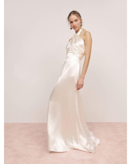 Reformation Natural Veria Silk Dress
