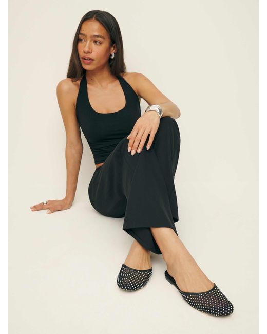 Reformation Multicolor Melly Flat Mule Rhinestone Mesh 10