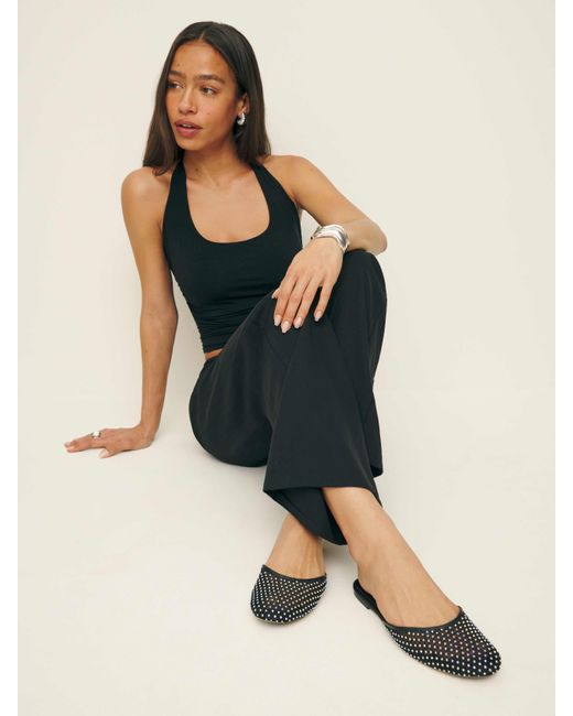 Reformation Multicolor Melly Flat Mule Rhinestone Mesh 10
