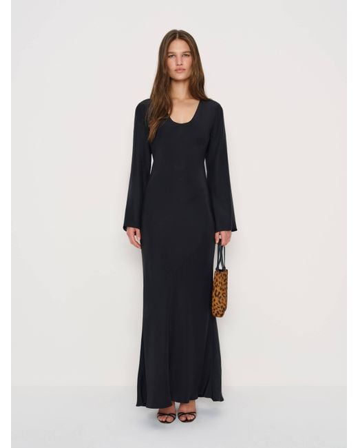 Reformation Blue Vivia Silk Dress