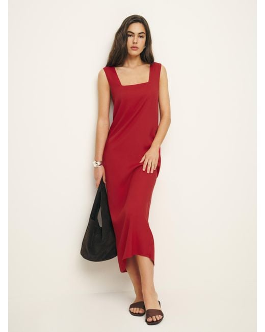 Reformation Red Vea Dress