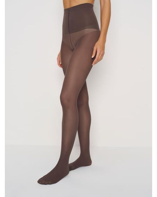 Reformation Brown Swedish Stockings Svea Sheer Tights Dark