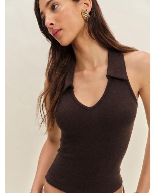 Reformation Black Austine Knit Top