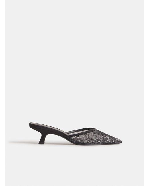 Reformation White Wilda Kitten Mule Lace