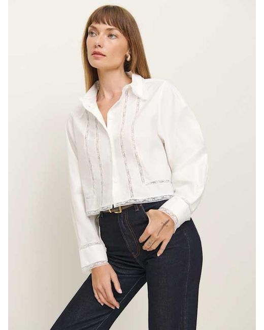 Reformation Natural Loreena Top Lace 0