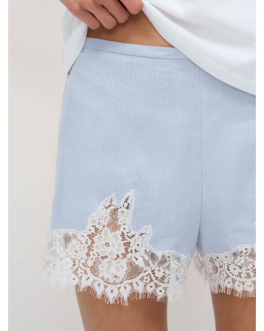 Reformation Blue Fern Linen Short