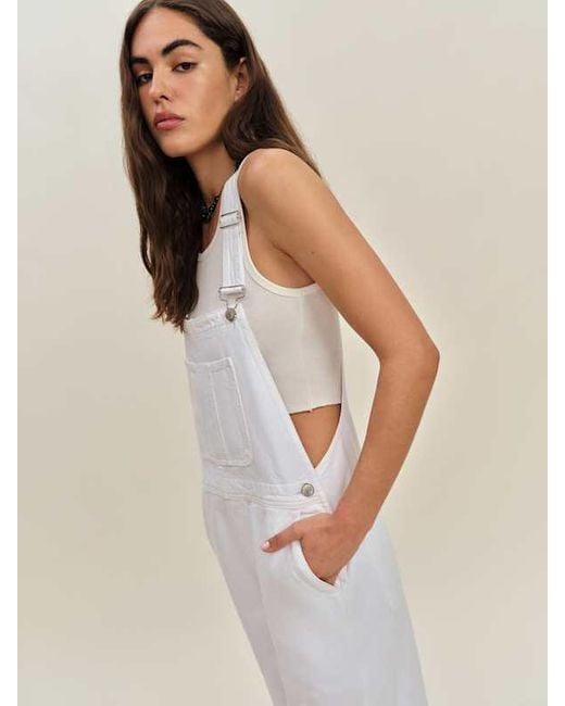 Reformation Natural Arlo Denim Overalls