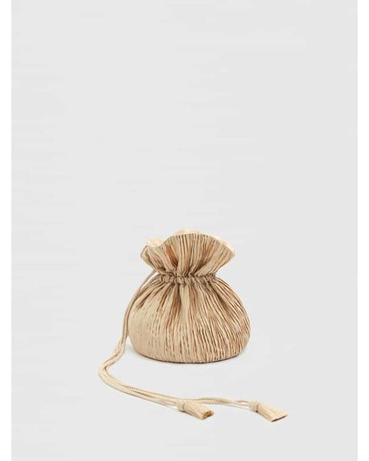 Reformation Natural Aphrodite Pleated Pouch