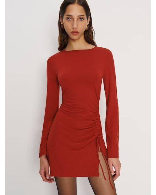 Reformation Isabella Knit Dress in Red | Lyst