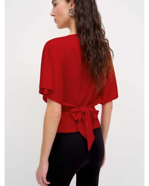 Reformation Red Avery Knit Top
