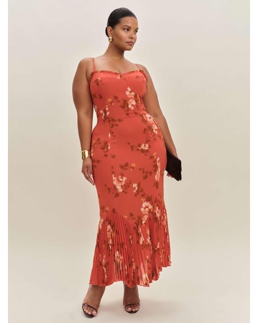 Reformation Red Aiko Dress Es