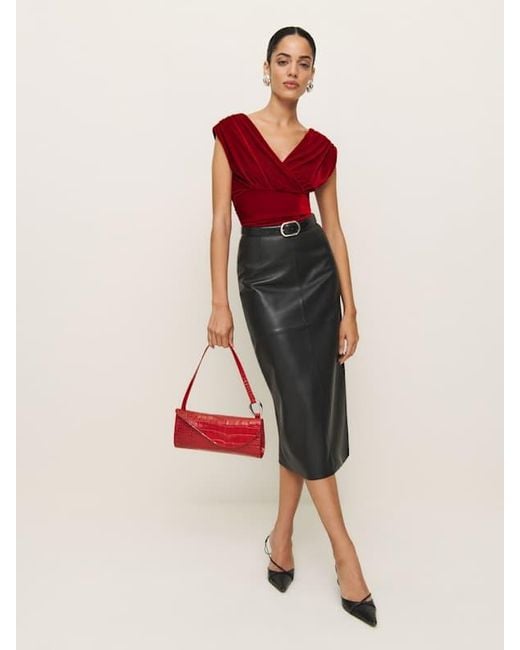 Reformation Red Amelia Knit Top