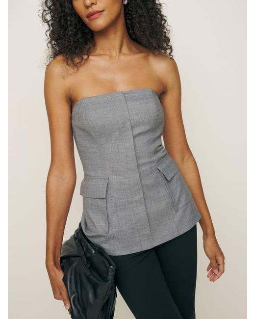 Reformation Gray Quinne Top