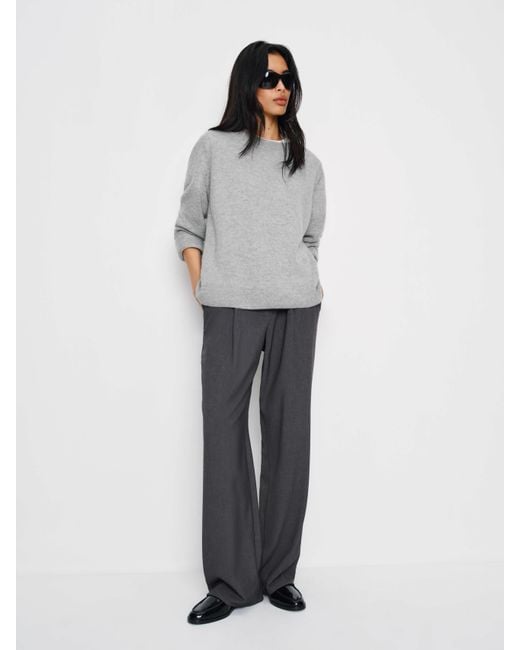 Reformation White Cashmere Boyfriend Sweater
