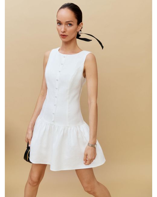 chinese dress ladies Keoni Pineapple Linen Dress