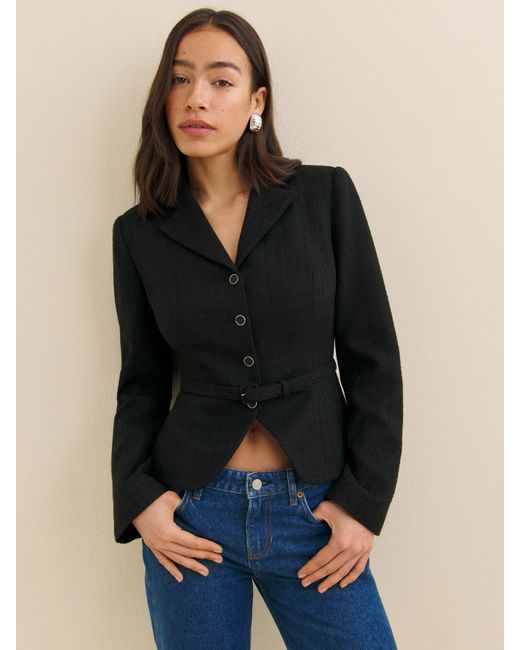 Reformation Black Mabel Jacket