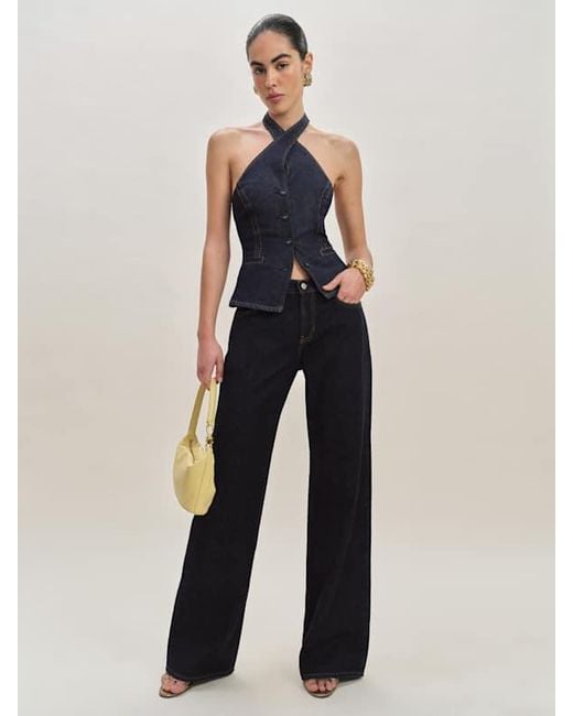 Reformation Blue Tate Denim Top