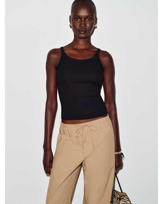 Reformation Black Calie Tank Top
