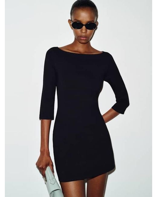 Reformation Black Marceline Knit Dress