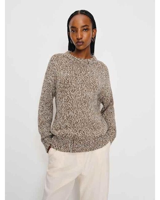 Reformation Natural Finley Oversized Cotton Crew Sweater