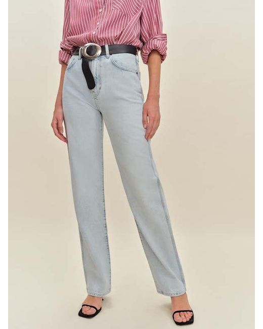 Reformation Pink Val 90S Mid Rise Straight Jeans Denim