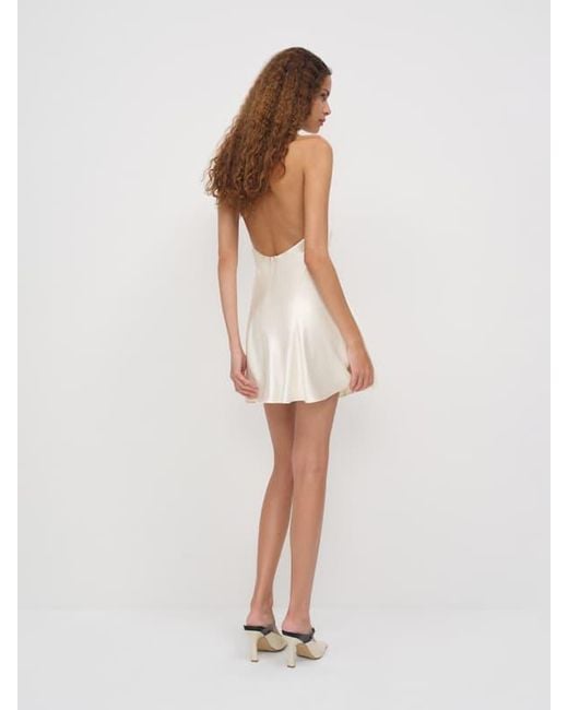 Reformation White Roy Silk Mini Dress 0