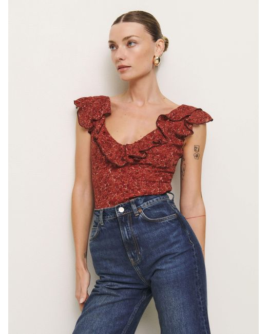 Reformation Blue Cala Top 6