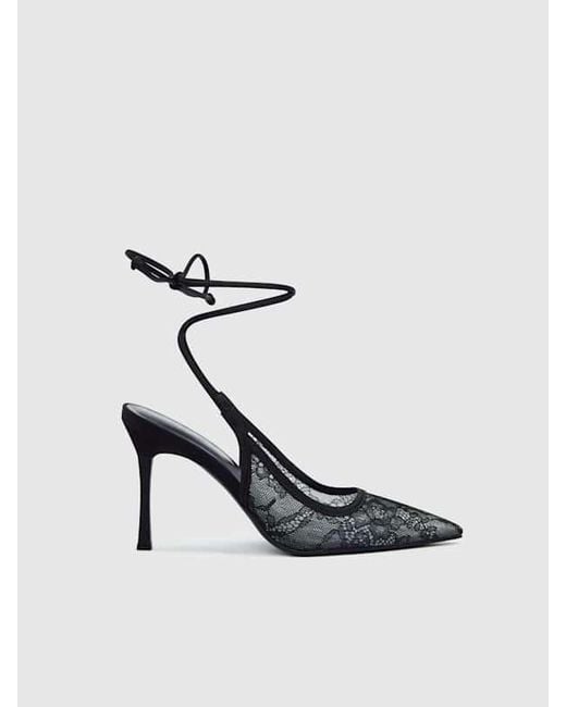 Reformation White Paris Heeled Pump Lace 6